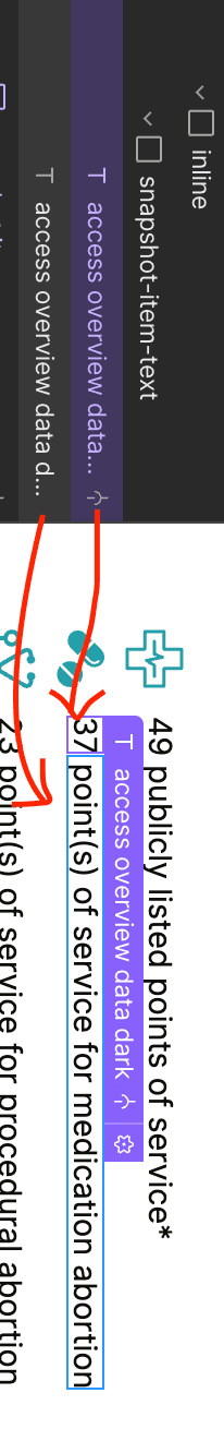 Separate text blocks put together to make up a full string