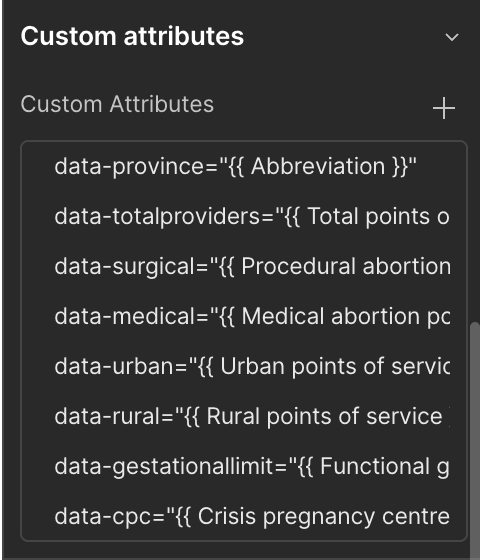 Custom attributes in Webflow