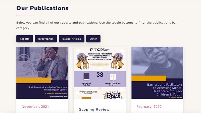 Screenshot of an article page