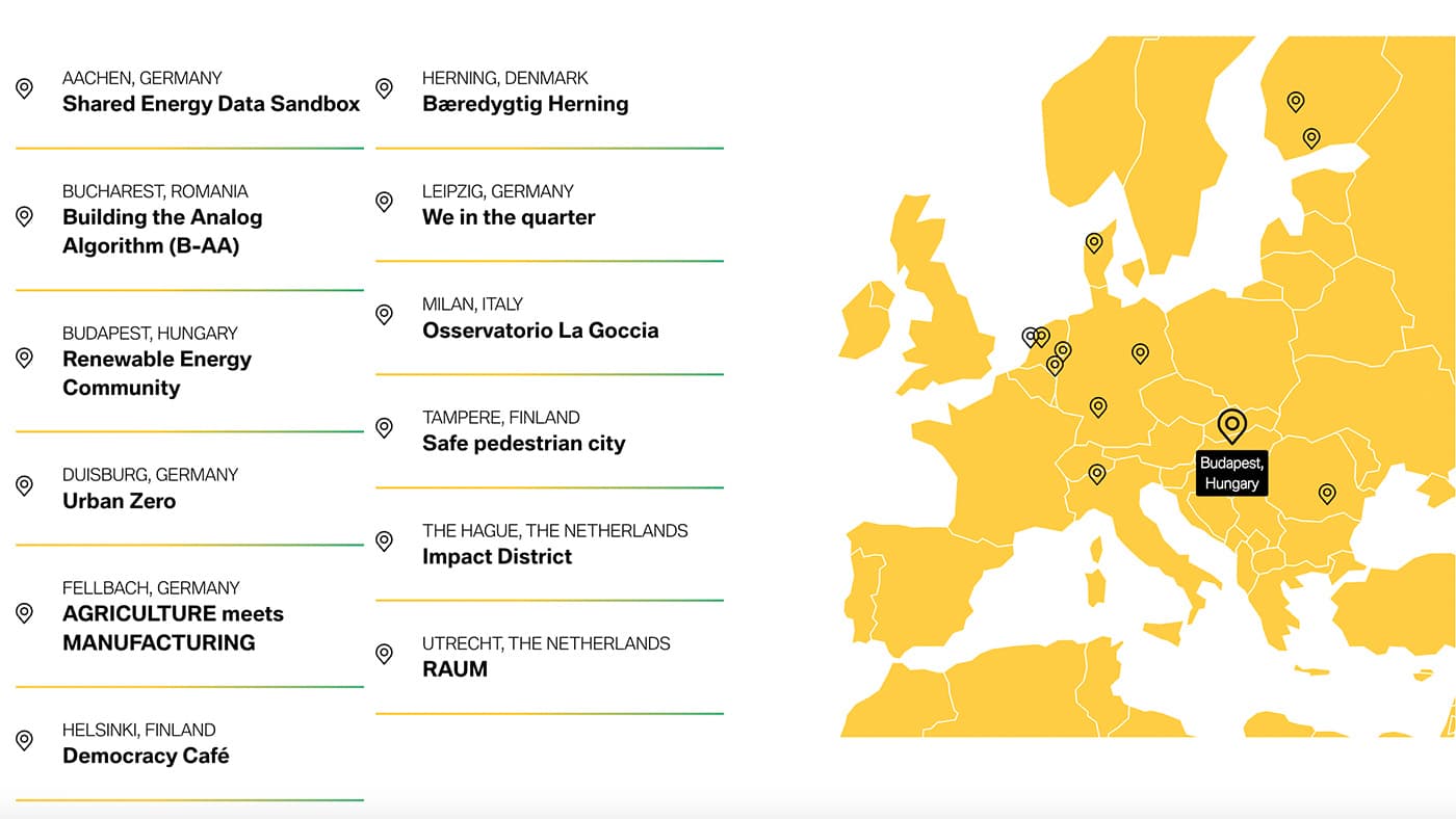 Screenshot of the fellowship locations map